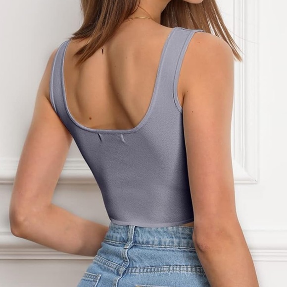 Purple stretchy crop tank top size small NEW WITH TAGS - Picture 3 of 7